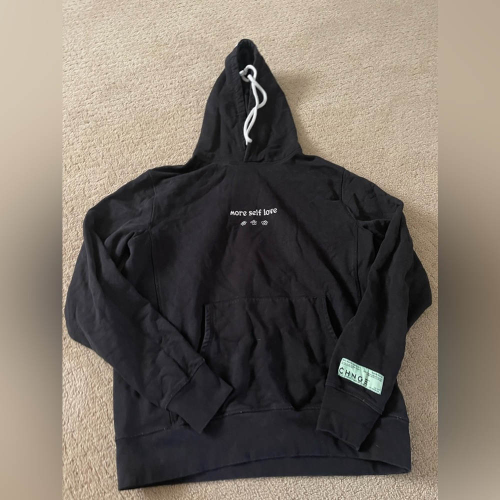 CHNGE Black Hoodie Sweatshirt Sz Large Bin 305
